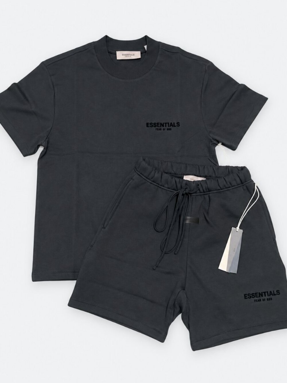 Essentials Men’s Black Tee & Athletic Shorts Set